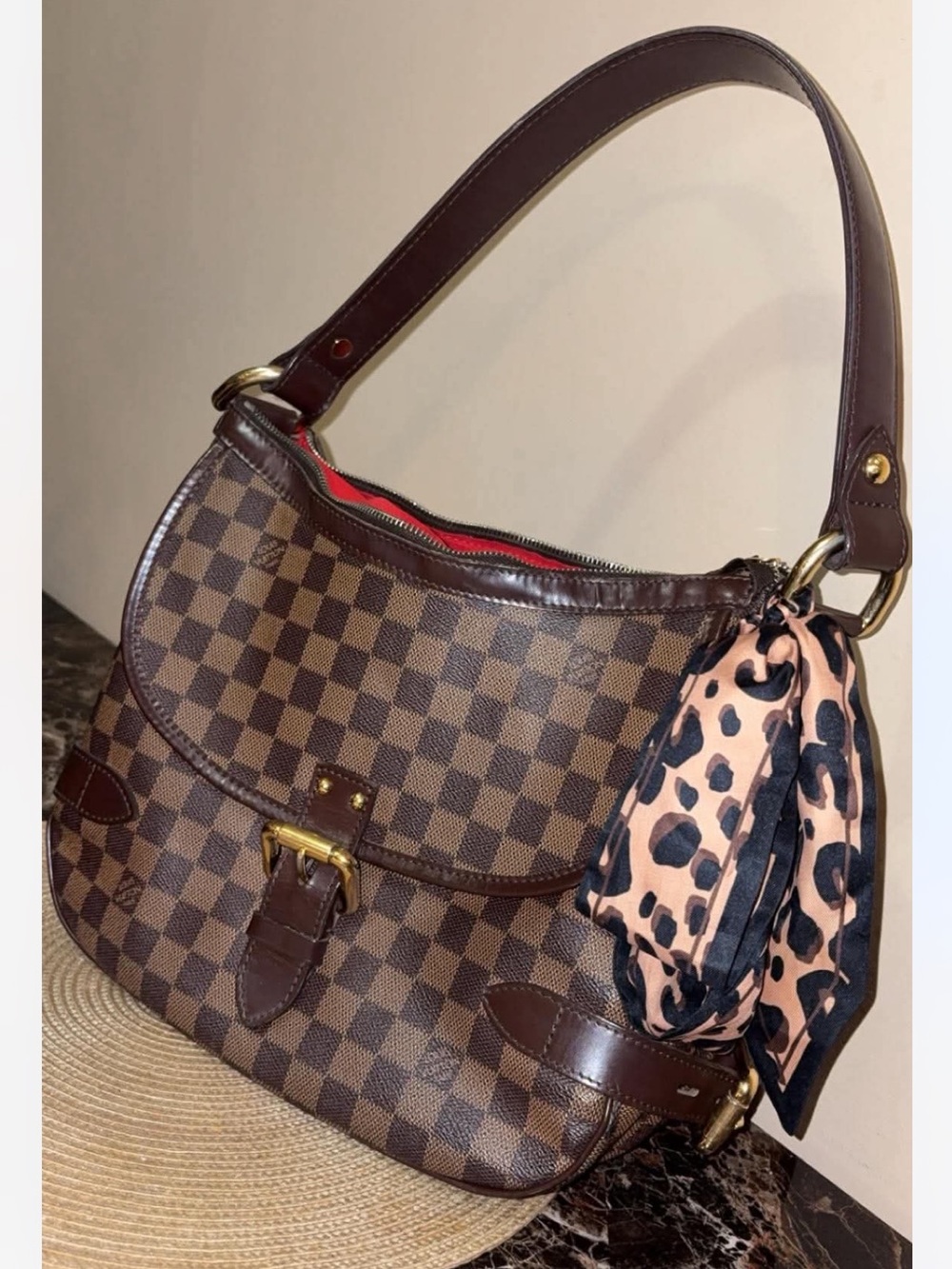 Louis Vuitton Brown Damier Ebene Shoulder Bag authentic